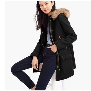 J Crew NWOT Black Stadium Jacket Size 2T